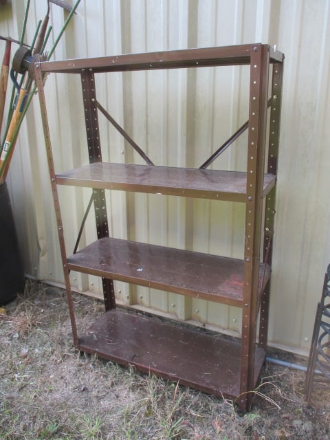 Brown 4 Tier Metal Shelf Unit (1 of 8)