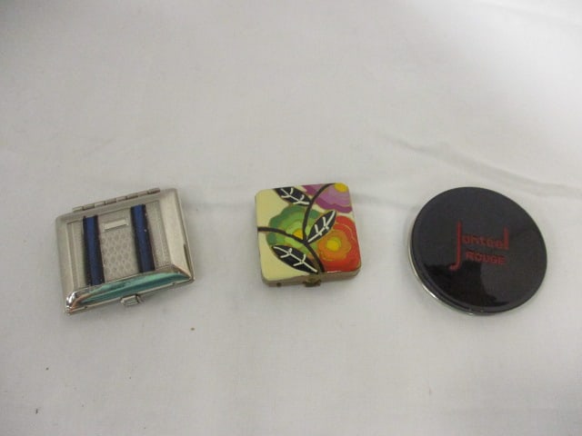 Vintage Divine Compacts Hand Made Enameled Gold Tone Purse Compact, (1 of 11)