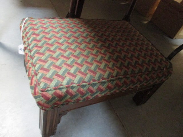 Vintage Scroll Edge Upholstered Foot Stool: 20" x 15"