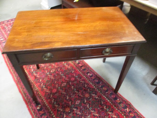 Vintage 2-Drawer Mahogony Foyer/Side Table: 33" x 19" x 23 1/2" some nicks and marks, Local Pickup Only