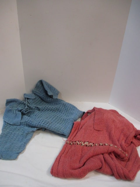 2 Vintage Handmade Knitted Dresses: .