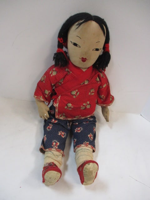 Vintage Handmade Japanese Cloth Doll: .