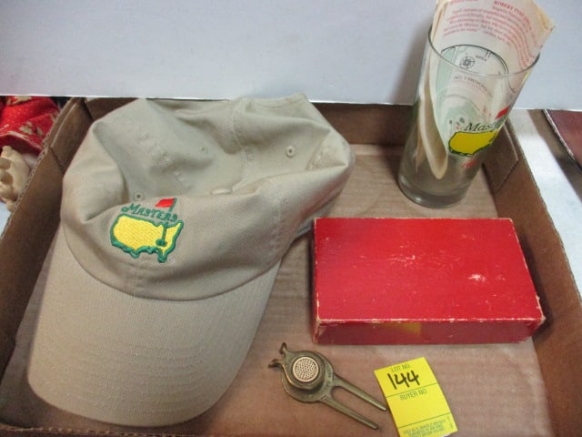 Golf Lot - Will's Two Name Ball Marker, 1992 Masters Glass, 2 Caps, Gamecock (1 of 4)