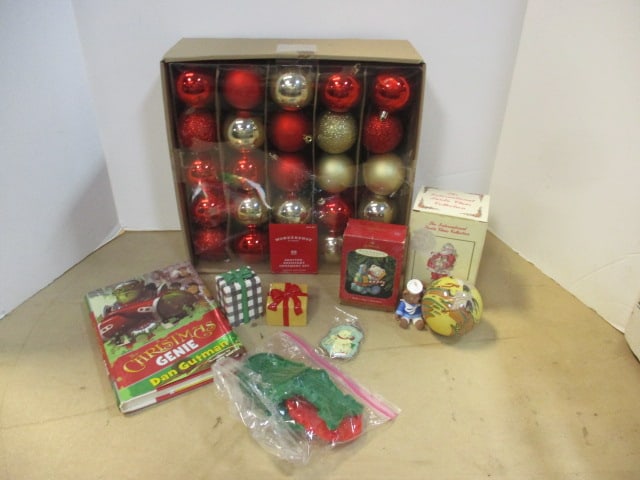 Christmas Lot - Ornaments, International Santa Figurine, Book, Cookie Cutters,: Hallmark Salt & Pepper Shakers