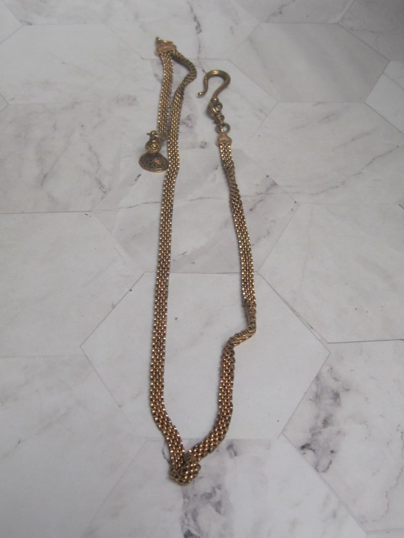 20" Antique Victorian Gold Filled Pocketwatch Chain: .