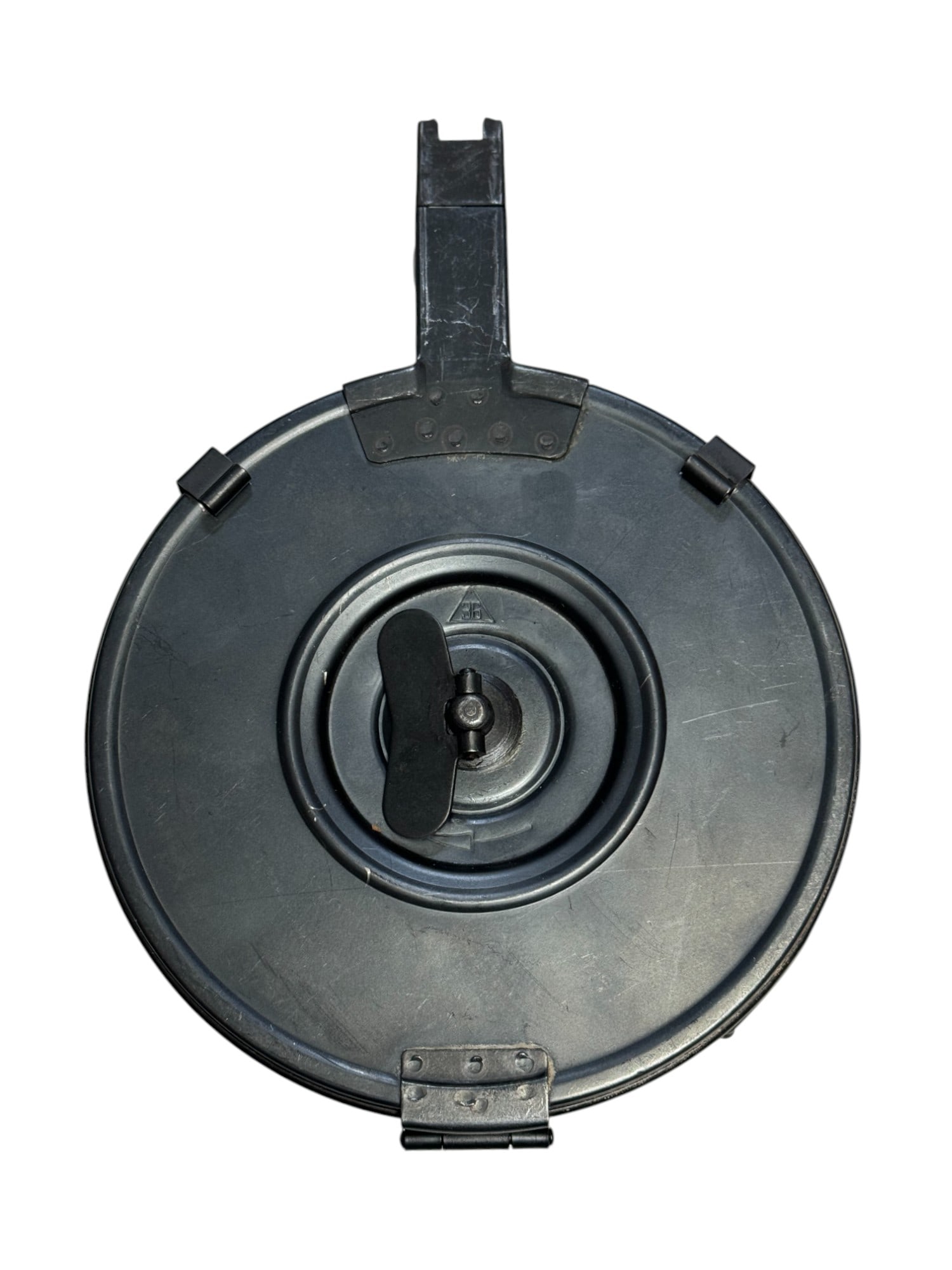 Desirable Early <Triangle 36> Pre-Ban Chinese Norinco AR15 5.56mm 50-Rd Drum Magazine (1 of 6)