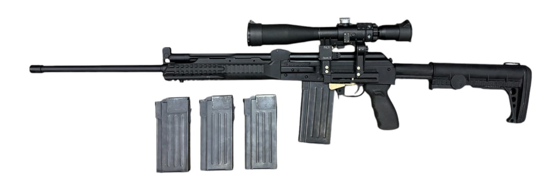 Excellent Russian Molot VEPR .308 WIN. Semi-Automatic Tactical Rifle w/ Scope & 4 Mags: S#: 13VAA2712 | 23" Barrel | Comes equipped with a Russian POSP 4-10x42 illuminated scope | Fully equipped out with tactical furniture from SGM | Nice rubber ergonomic pistol grip | Magpul sling ring 