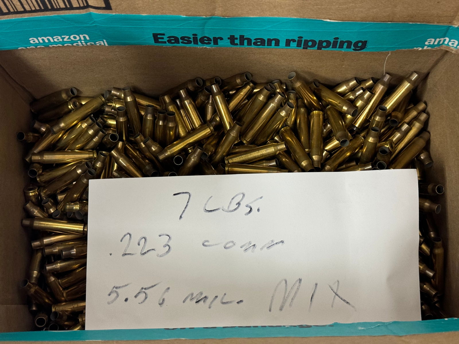 7lbs of .223 REM/5.56mm Fired Brass Shells for Reloading: Cleaned, and Deprimed ready to reload