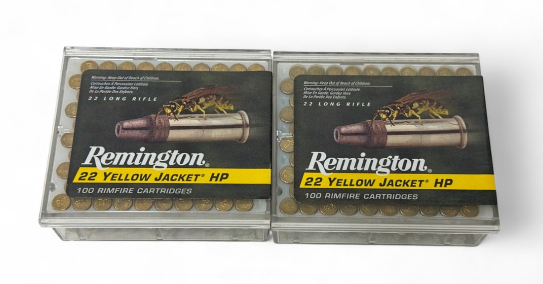 NIB 200rds. of .22 LR HP Remington Yellow Jacket Ammunition: 2 Boxes of 100-rounds Each