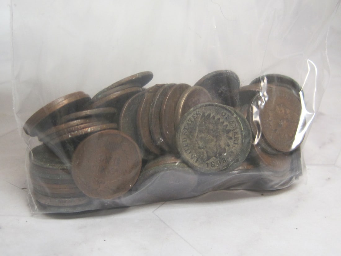 100 Indian Head Pennies: Unsearched Estate Lot