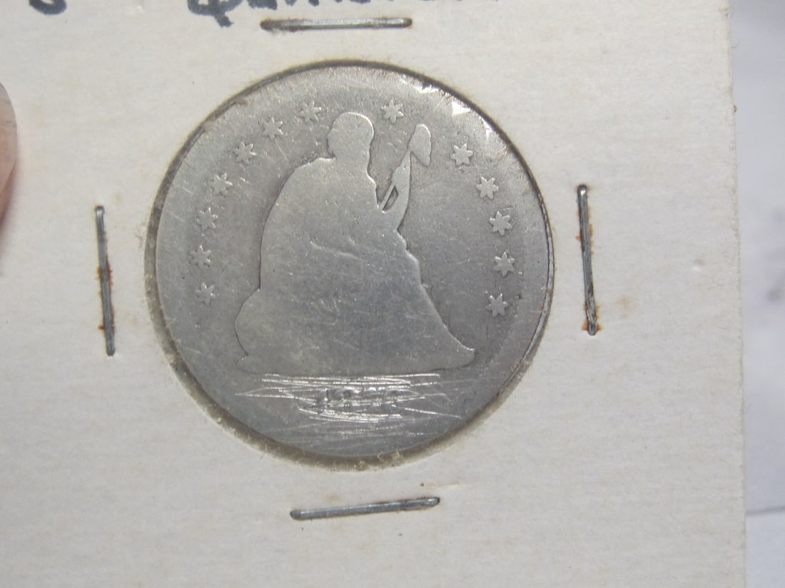 1876S Seated Liberty Quarter- Scratches on date (1 of 3)