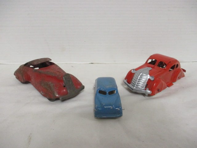 Three Vintage Pressed Metal Sedans (1 of 10)