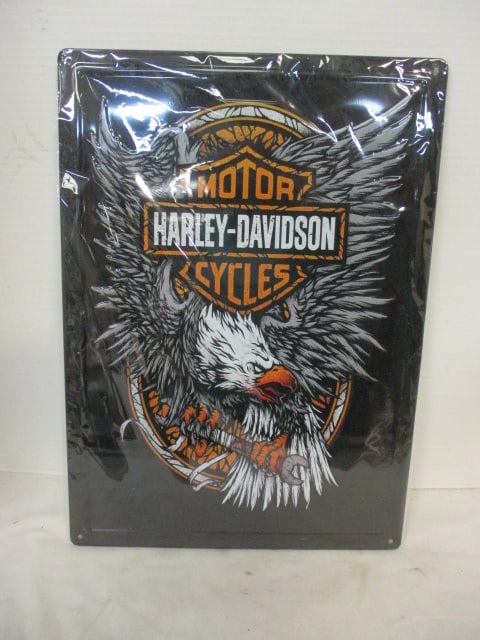 New Sealed in Plastic "Harley-Davidson Motorcycles" Embossed Metal Sign (1 of 5)