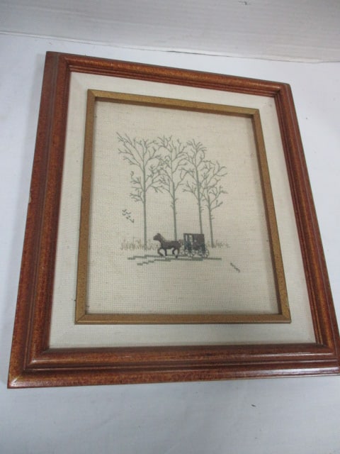 Amish Country Needlepoint Framed Wall Art (1 of 5)