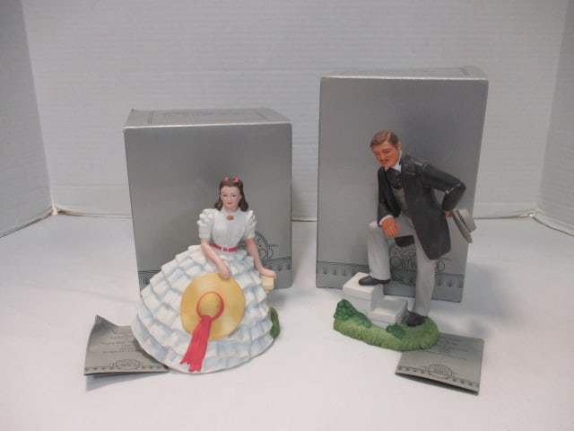 Avon Images of Hollywood Figurines (Lot of 2) in Boxes: Vivien Leigh as Scarlett O'Hara & Clark Gable as Rhett Butler