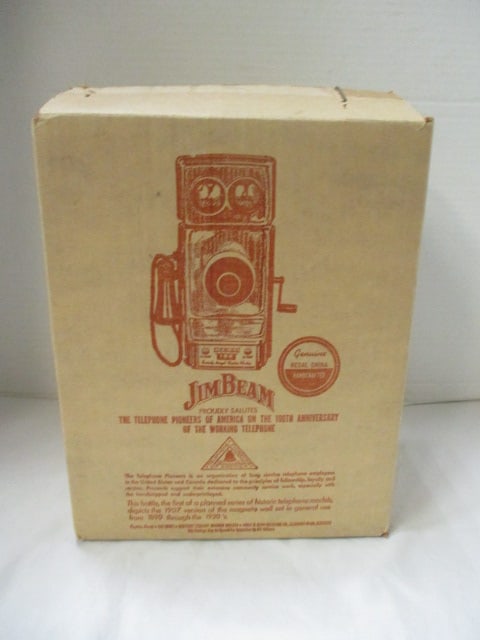 1975 Jim Beam "The Telephone Pioneers of America 100th Anniversary" Decanter in Original Box: Still packaged in original box