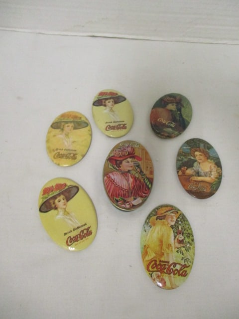 1970's Coca-Cola 1900's Advertisement Reproduction Purse Mirrors and Sewing Kit Tin (1 of 8)