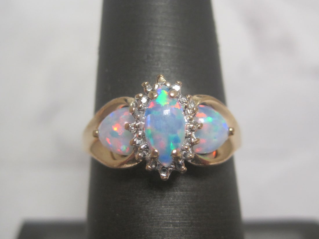 10k Gold Opal and Diamond Ring (1 of 4)