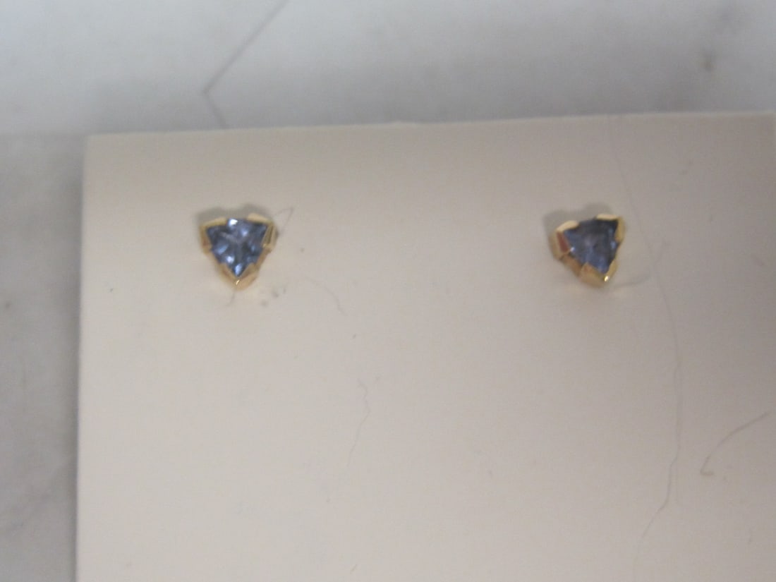14k Gold Tanzanite Pierced Earrings: Over 1/2 Carat