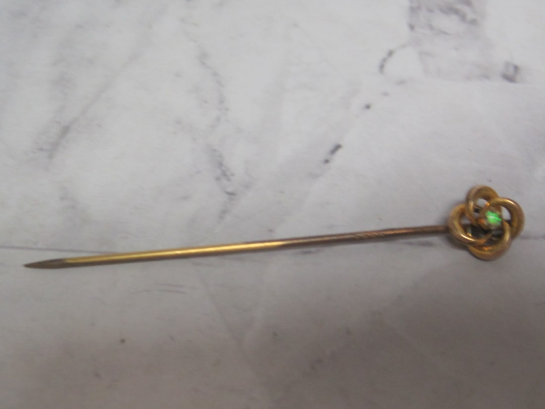 Antique Opal Gold Filled Stick Pin: .