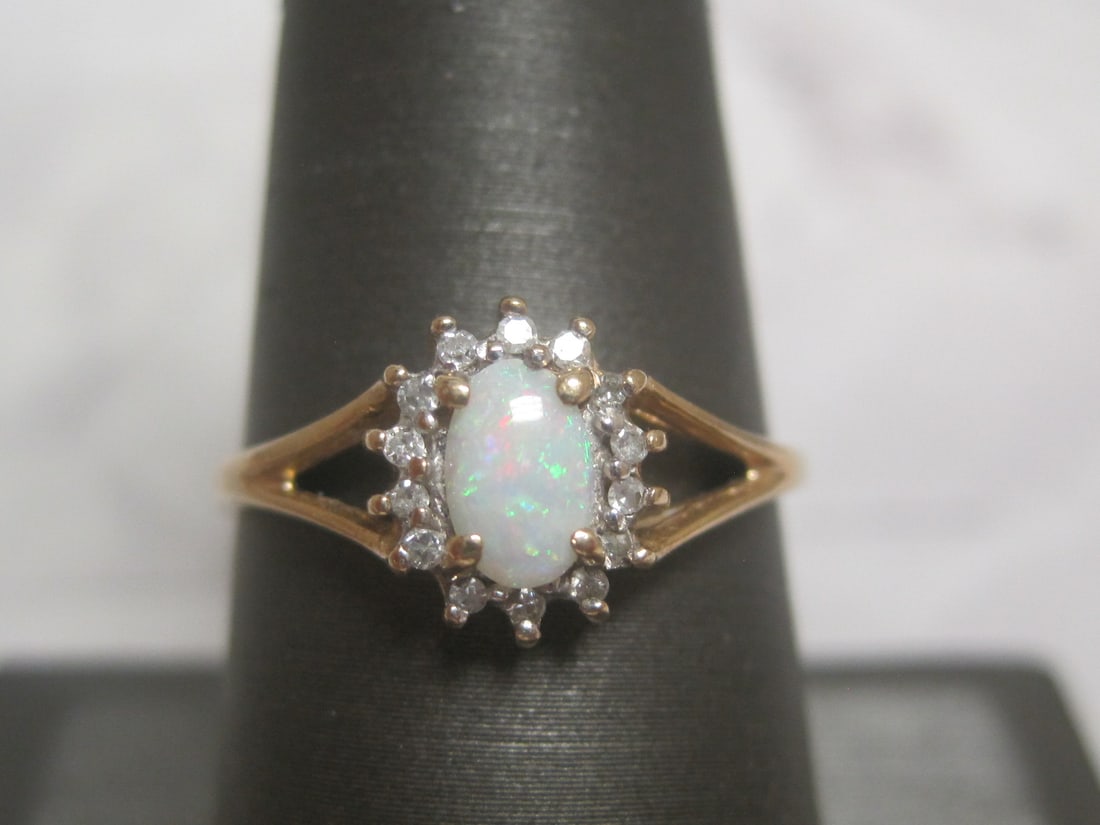 10k Gold Opal and Diamond Ring (1 of 4)