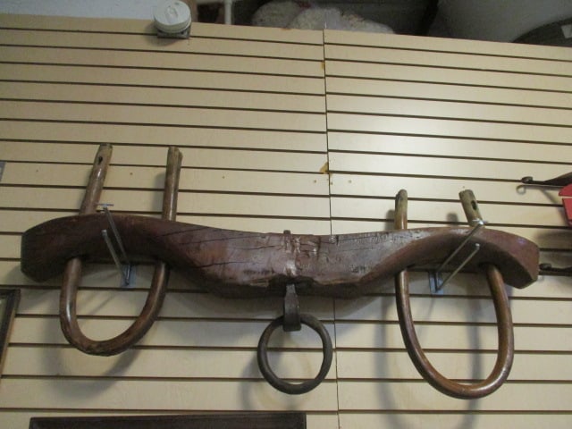 Antique Hand Hewn Wooden Double Oxen Yoke: 48", Heavy! Local Pickup Only