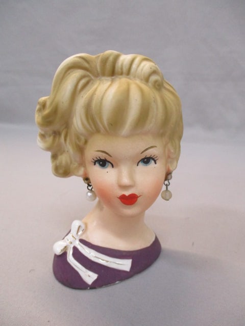 4.5" Relpo #K1942 Lady Head Vase (1 of 6)