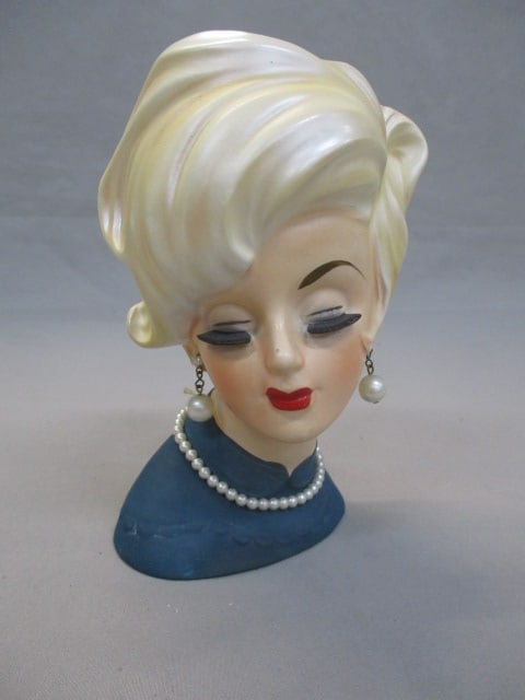 6.5" Enesco Lady Head Vase (1 of 6)