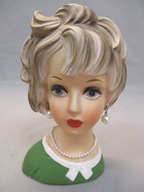 7"  Relpo #K1940  Lady Head Vase (1 of 8)