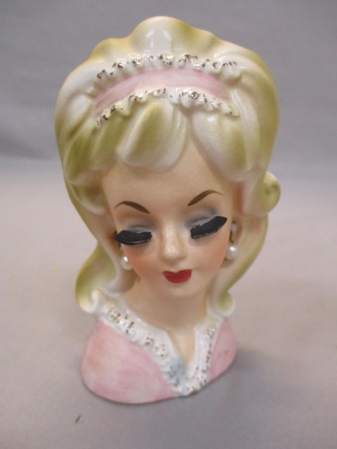 5"  Enesco  Lady Head Vase (1 of 7)