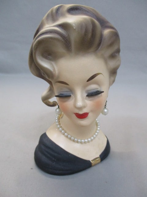 6"  Inarco 1963 #E1062  Lady Head Vase (1 of 7)