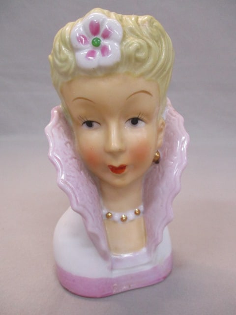 6"  Napco  Lady Head Vase (1 of 5)