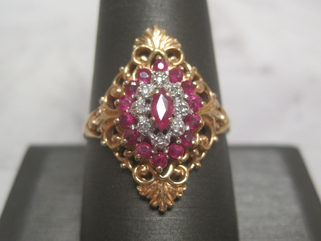 10k Gold Ruby and Diamond Ring (1 of 4)