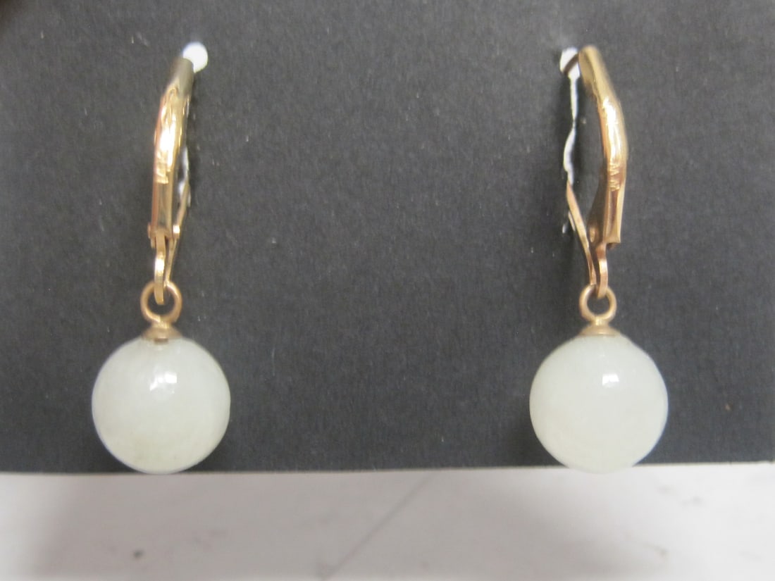 14k Gold Jade Earrings (1 of 4)