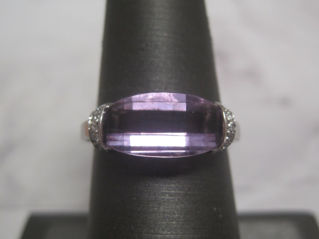 14k White Gold Amethyst and Diamond Ring (1 of 4)