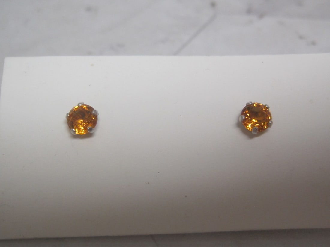 14k White Gold Citrine Stud Earrings (1 of 4)