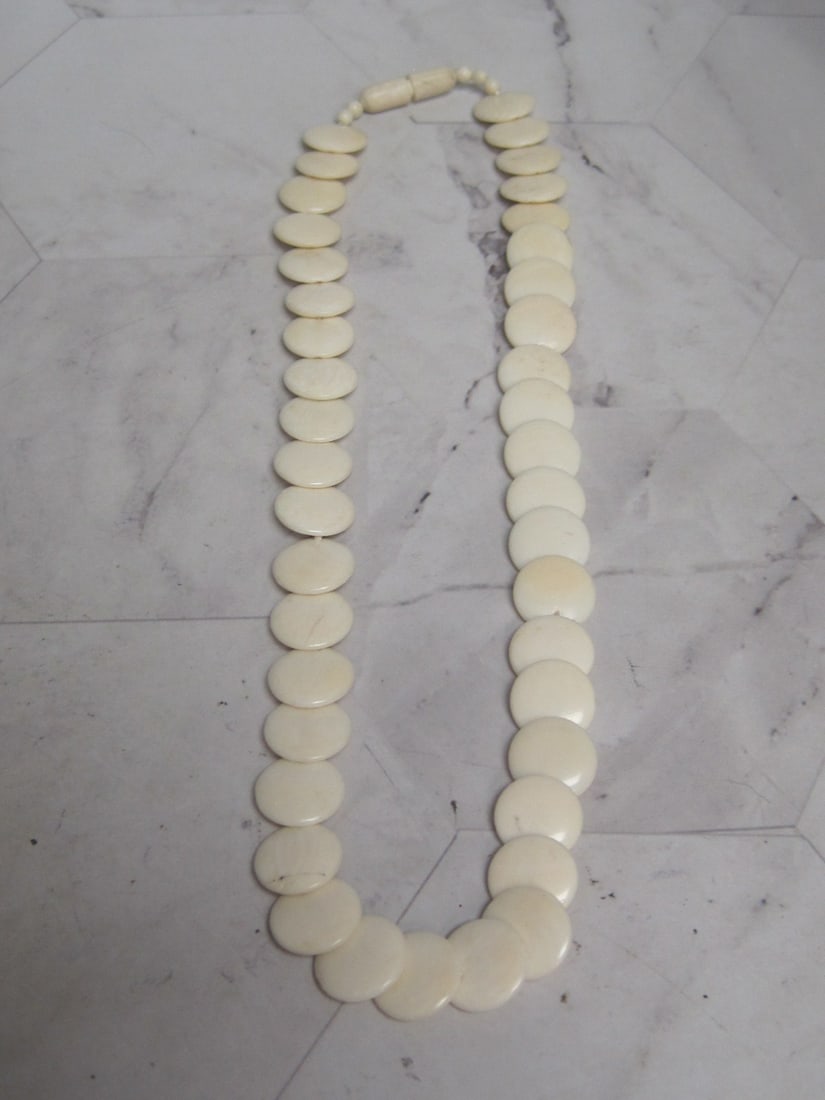 15" Carved Pre-Ban Ivory Necklace (1 of 5)