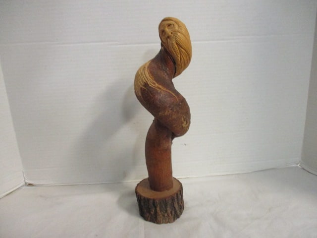 2000 L. Holloway Handcarved Mountain Man Twisted Sculpture - Signed and Dated (1 of 7)