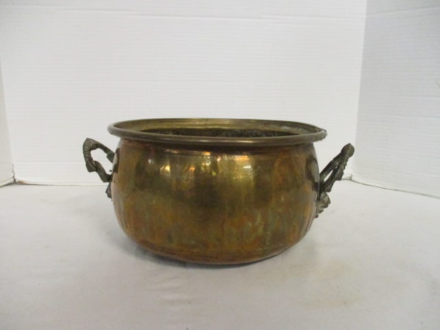 Vintage Hammered Brass Pot (1 of 6)