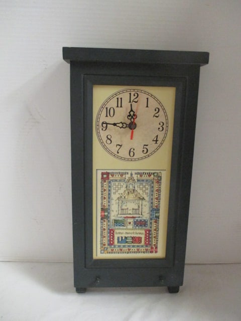 Folk Art "Home Sweet Home" Quartz Wall Clock: 8 1/4" x 18 1/2"