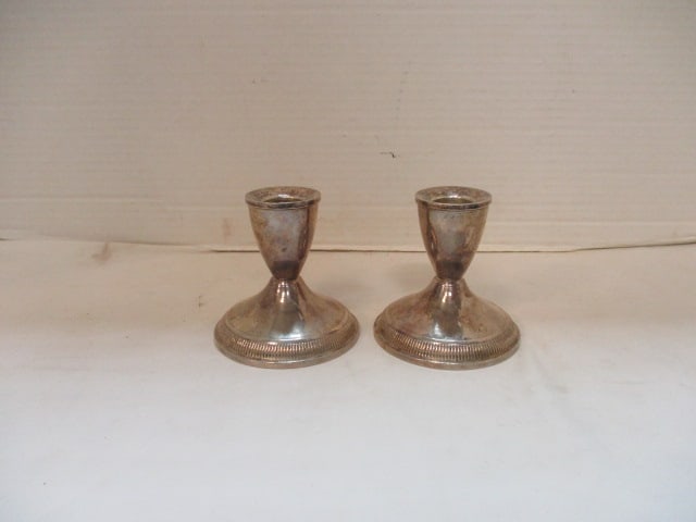 Duchin Sterling Weighted Candleholders: 3 1/2"