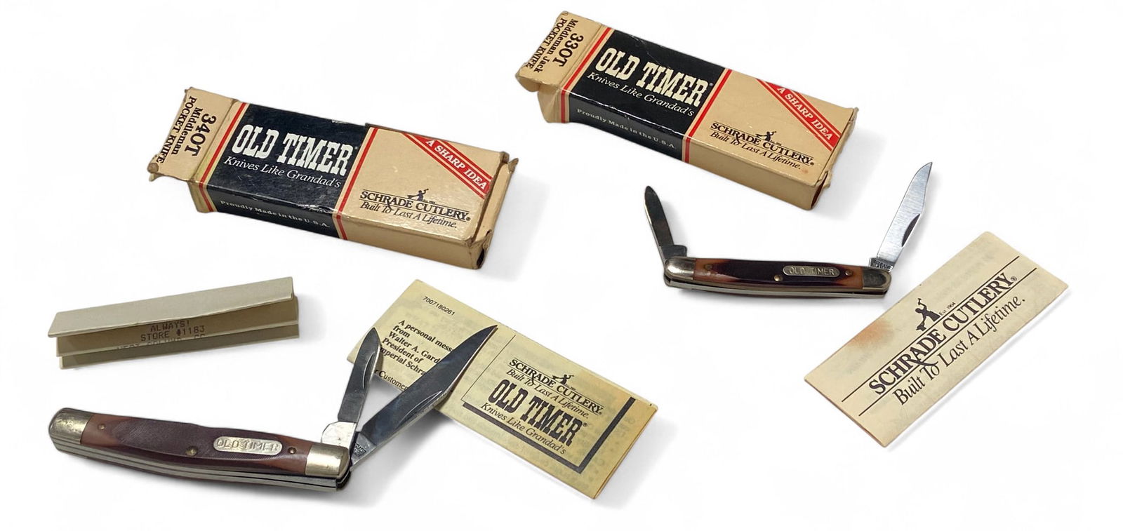 (2) Old Timer Schrade Middleman Jack Pocket Knives in Box (1 of 12)