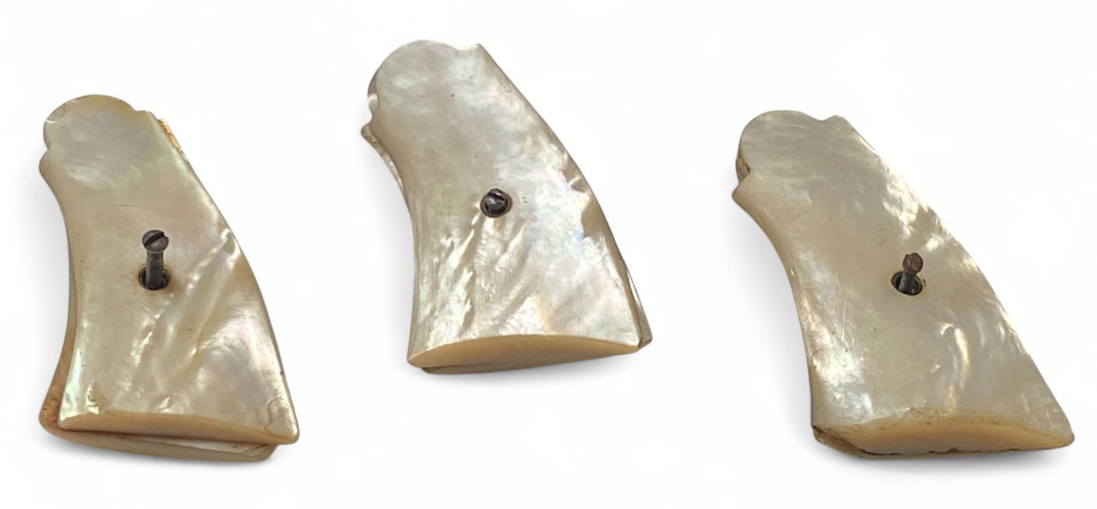 (3) Pairs of Vintage Genuine Mother-Of-Pearl Smith & Wesson K-Frame Revolver Grips: Believed to be K-Frame. See photo for condition.