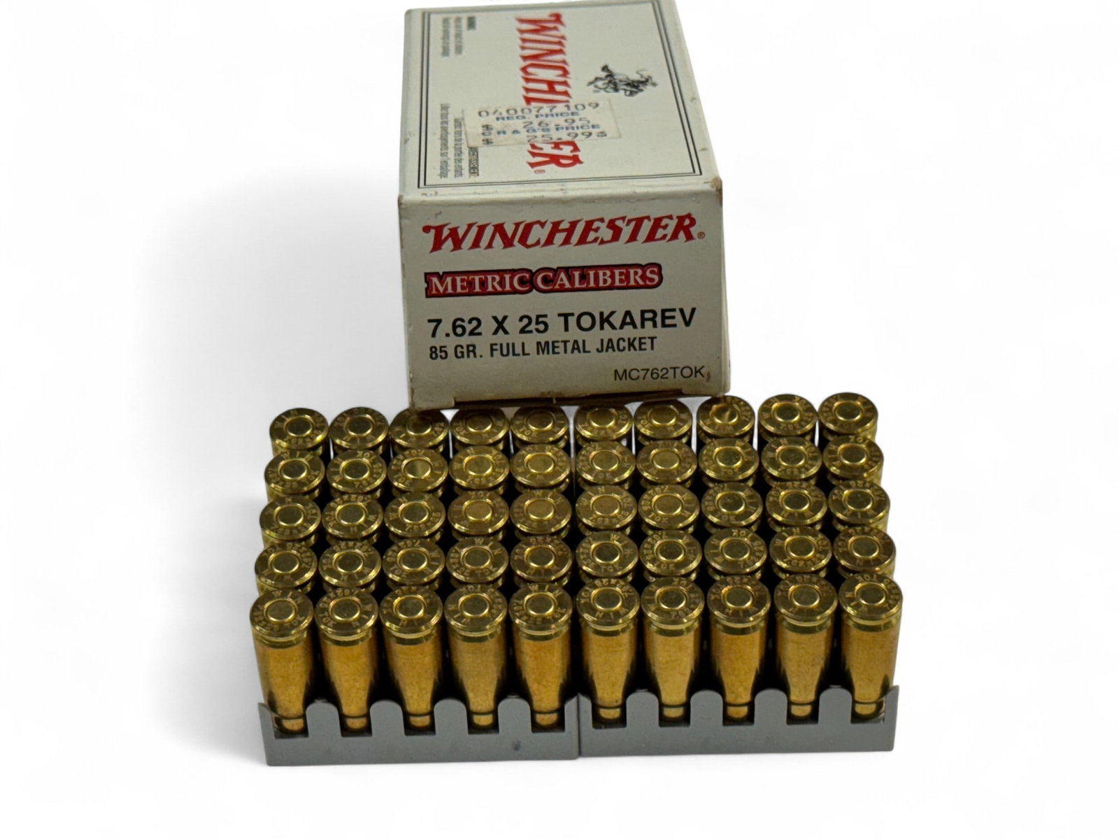 NIB 50rds. of 7.62x25 TOKAREV 85gr. FMJ Winchester Ammunition: See Photos