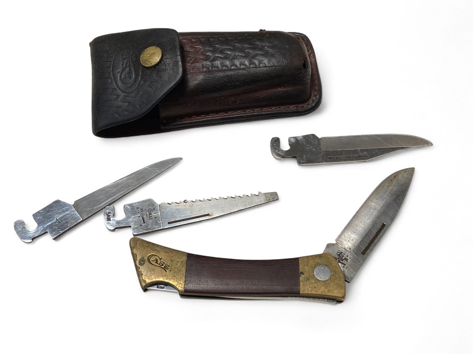 Vintage CASE #174 XX-Changer Rosewood Folding Pocket Knife w/ (3) Blades in Pouch (1 of 20)