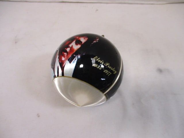 1977 Boxcar Enterprises Inc. "Elvis Presley Memorial" Christmas Ball Ornament: Made in Rauch Gastonia, NC