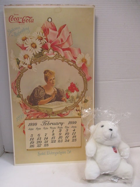 1993 Coca-Cola Polar Bear Plush Advertisement Bear and 1973 Reproduction of 1899 (1 of 10)