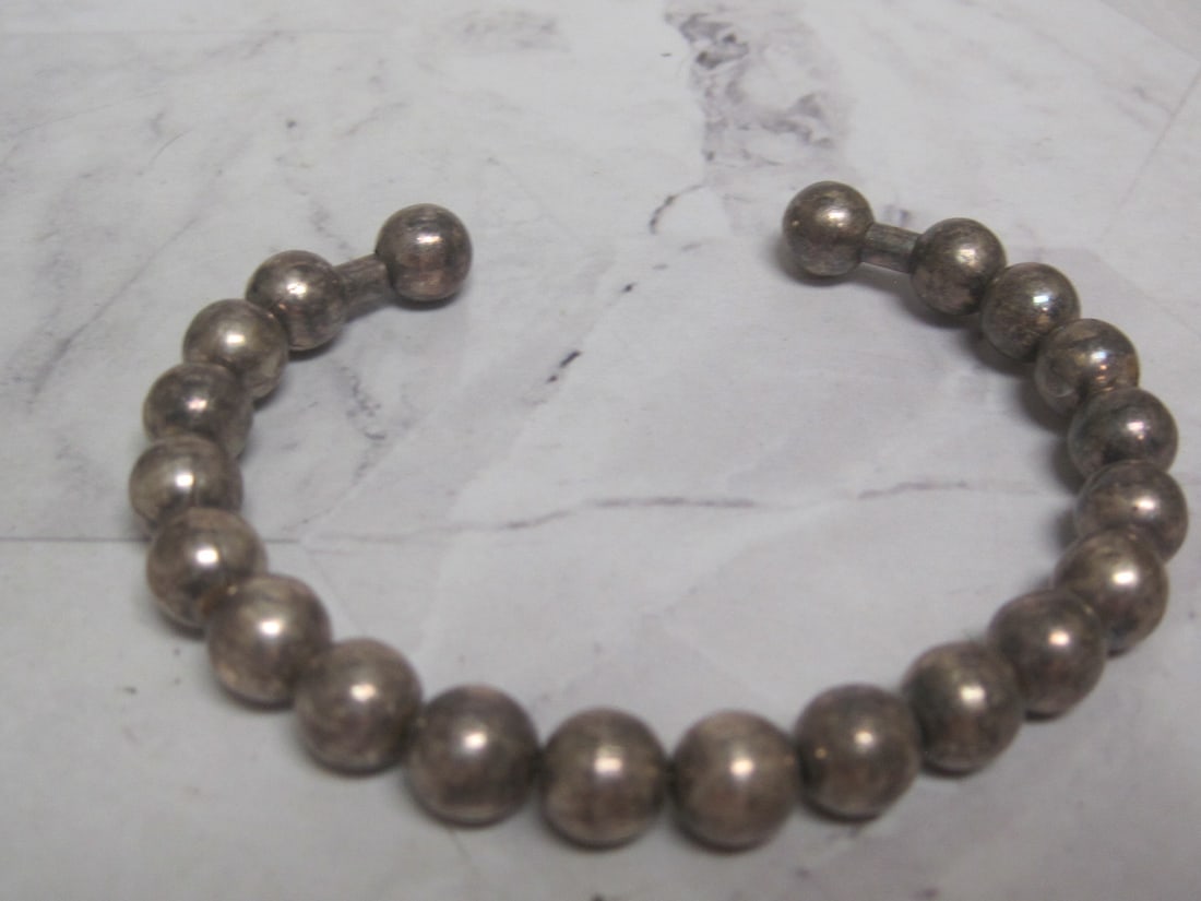 Sterling Silver Beaded Cuff Bracelet (1 of 4)