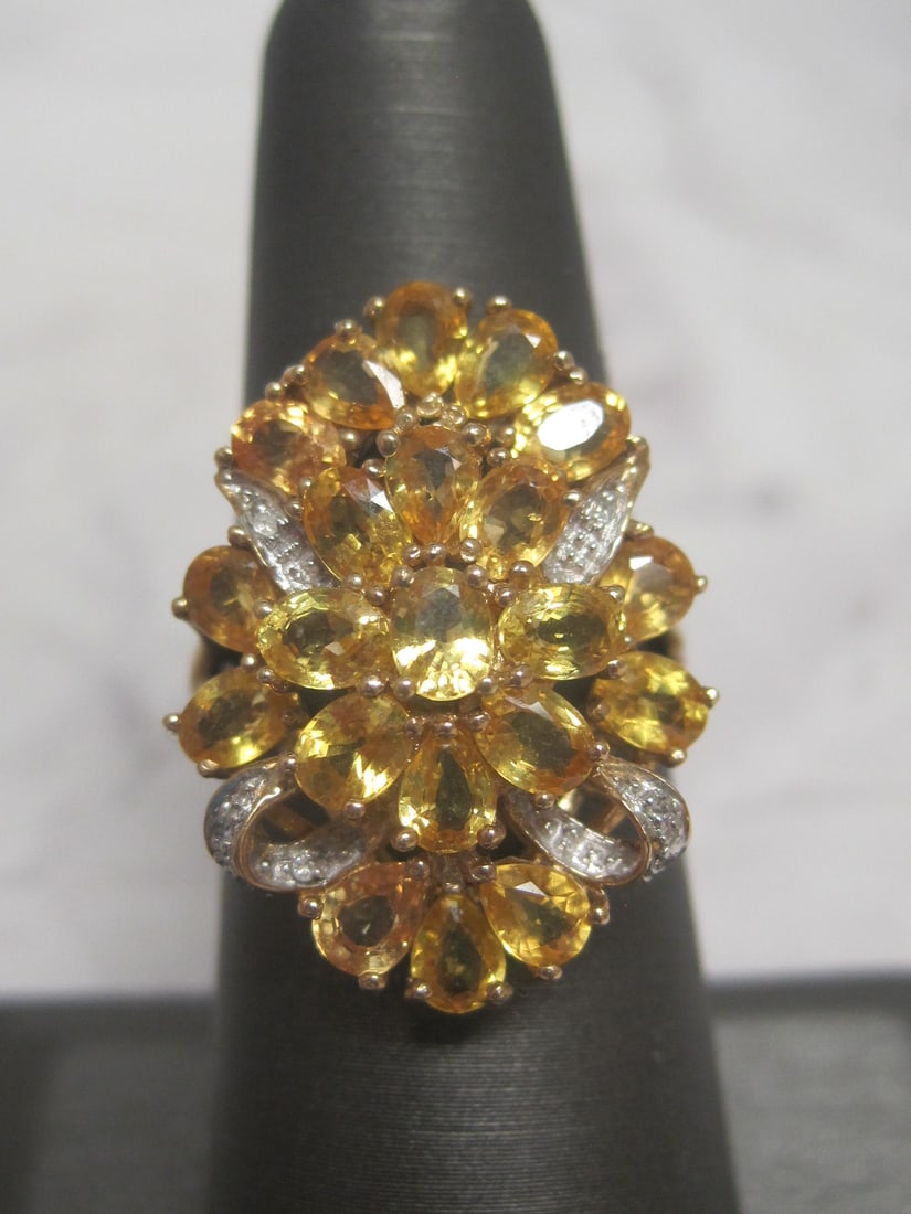 14k Gold Citrine and Diamond Ring (1 of 4)