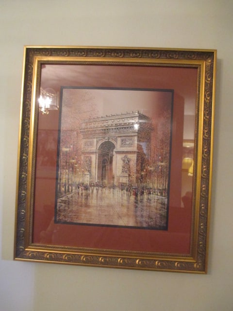Framed and Matted "Arc de Triomphe" Parisian Landscape Print: 19" x 21 1/2", Local Pickup Only